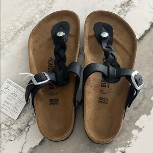 Birkenstock Black Braided Sandals